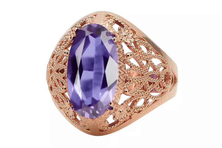 Alexandrite Original Vintage 14K Rose Gold Ring Vintage style vrc074r